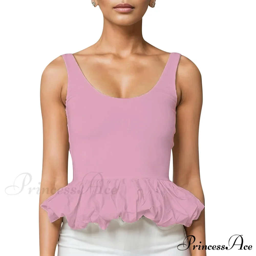 Frilly Bubble Hem Cropped Top - Image 5
