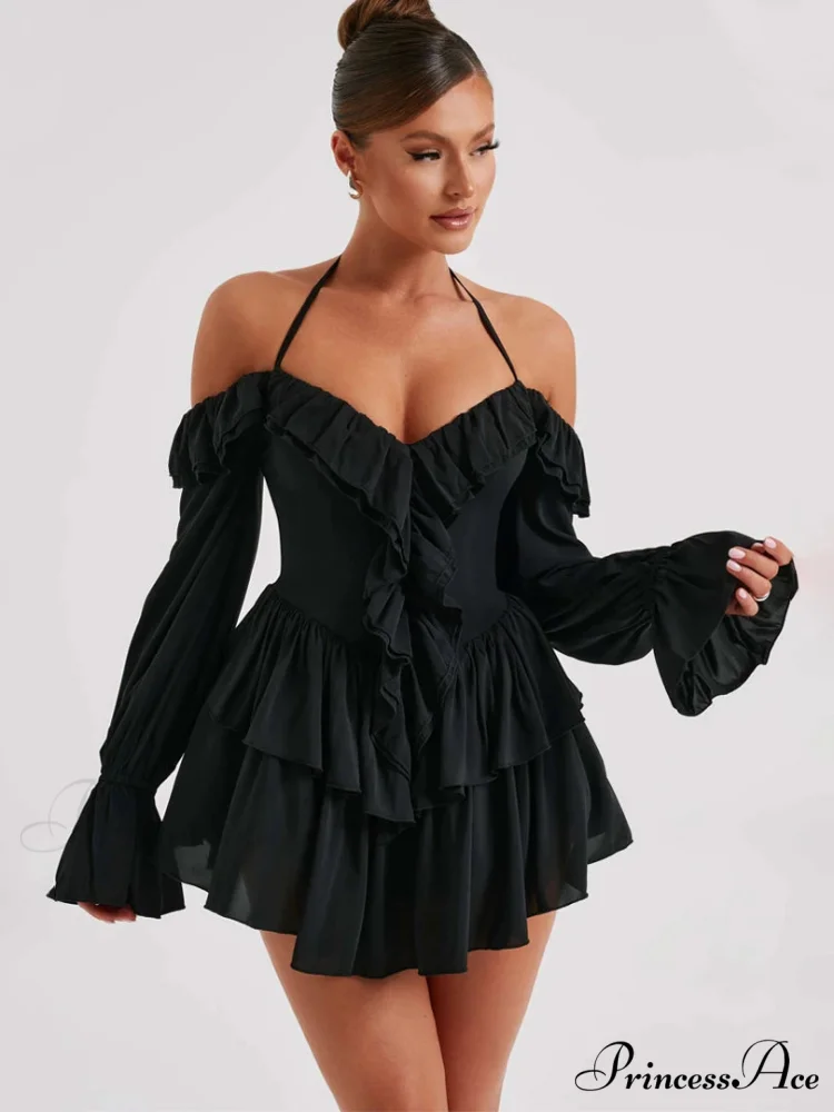 Frilly Flounce Sleeve Short Dress - Image 4