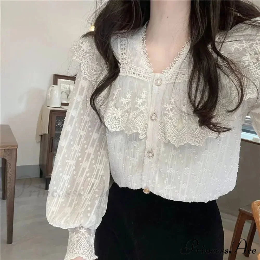 Frilly Fringe Long Sleeve Top Charming Top