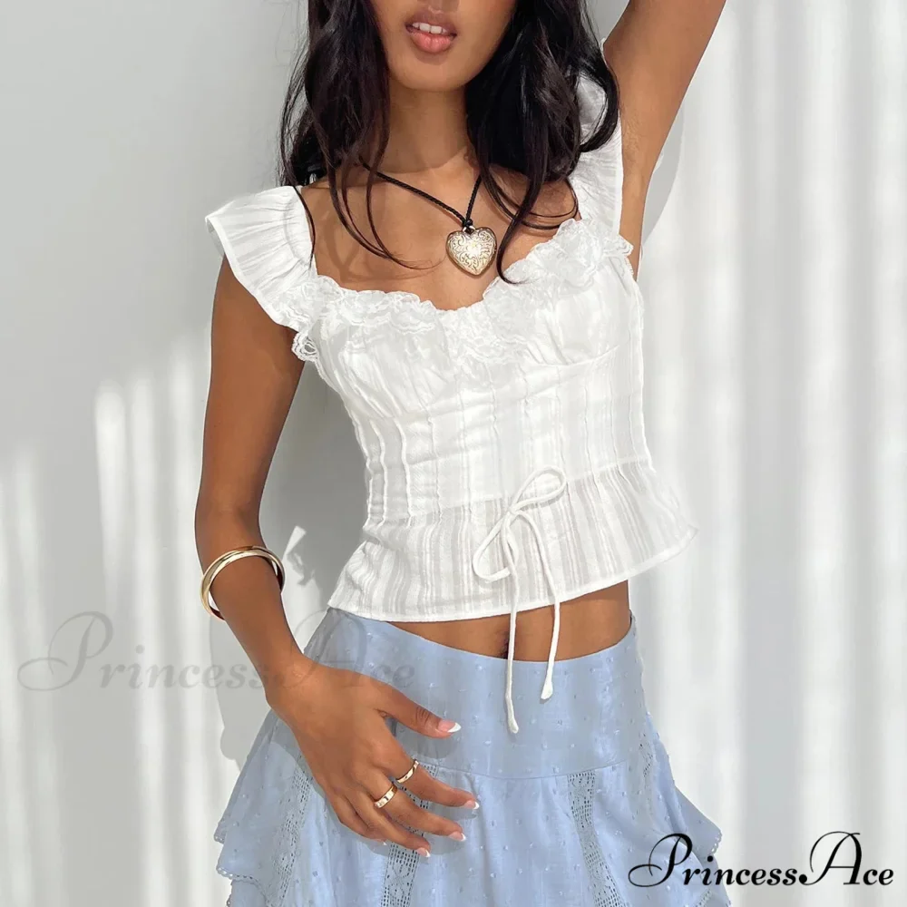 Frilly Ruffles Fasten-Up Crop Top - Image 2