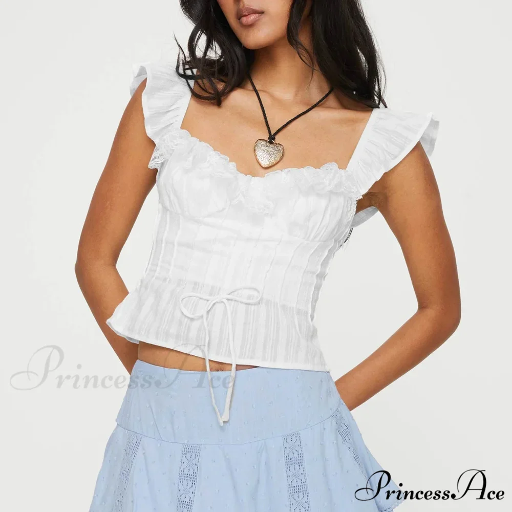 Frilly Ruffles Fasten-Up Crop Top - Image 3