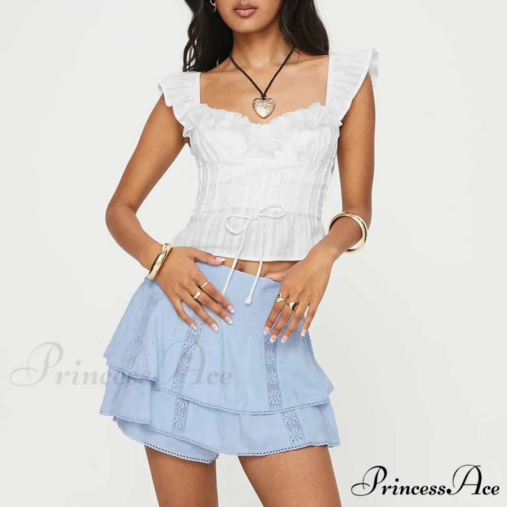 Frilly Ruffles Fasten-Up Crop Top - Image 6