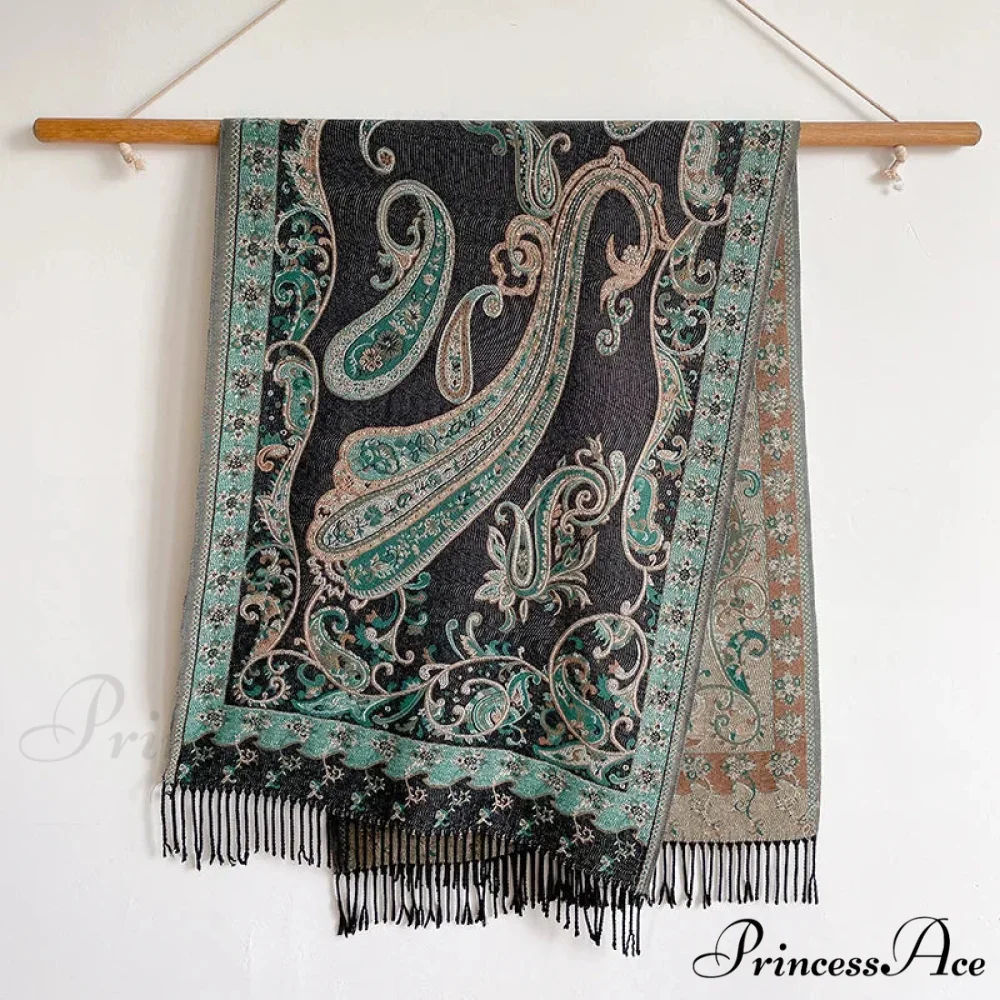 Fringe Cover Cashmere Pashmina Wrap - Image 11