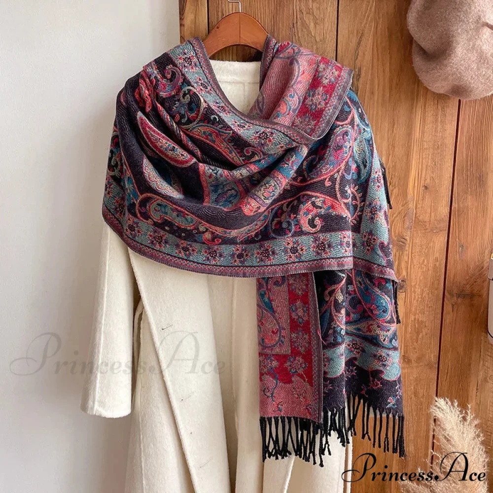 Fringe Cover Cashmere Pashmina Wrap - Image 12