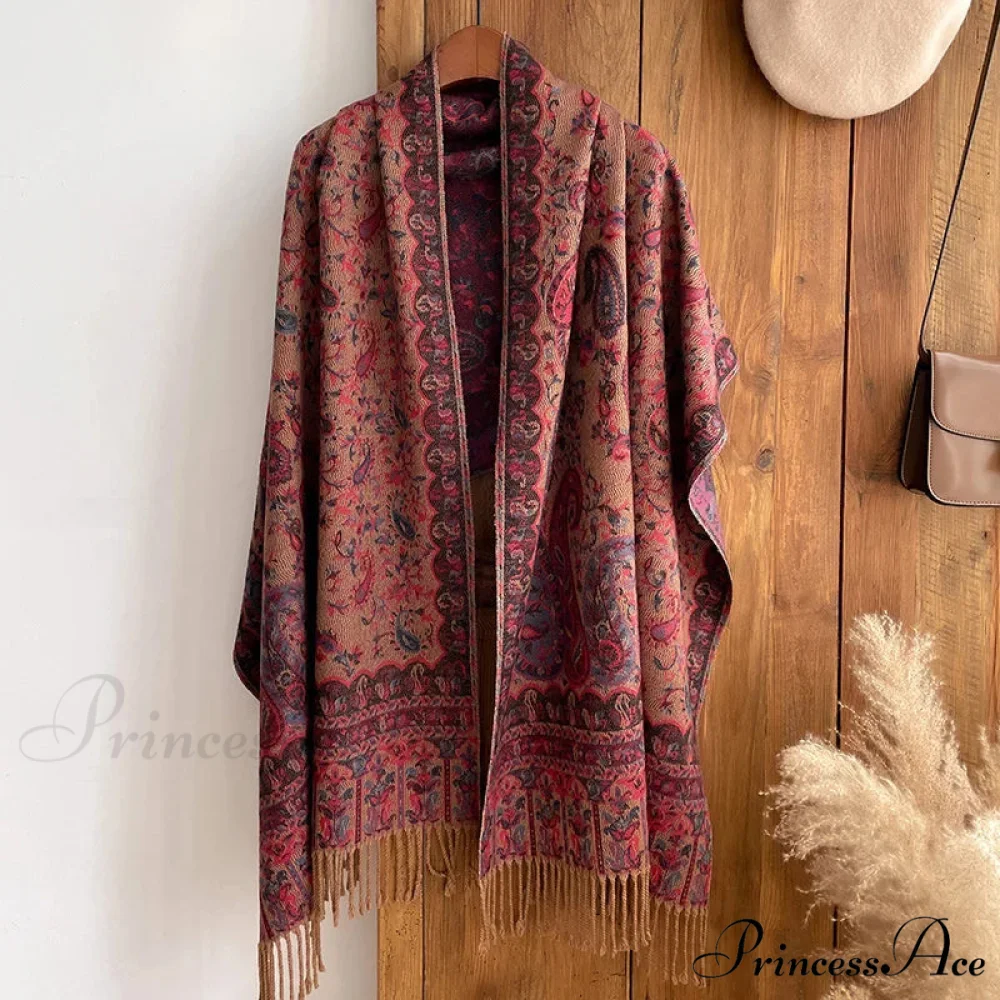 Fringe Cover Cashmere Pashmina Wrap - Image 2