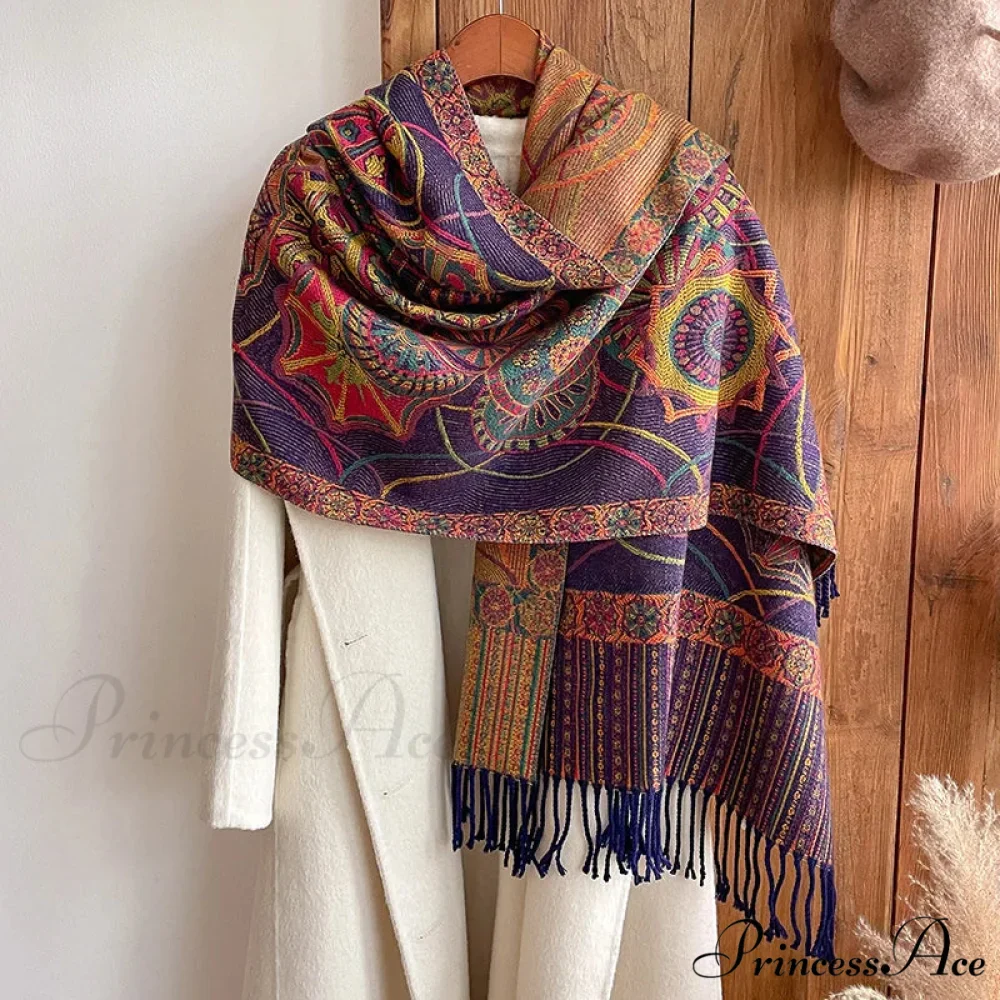 Fringe Cover Cashmere Pashmina Wrap - Image 26