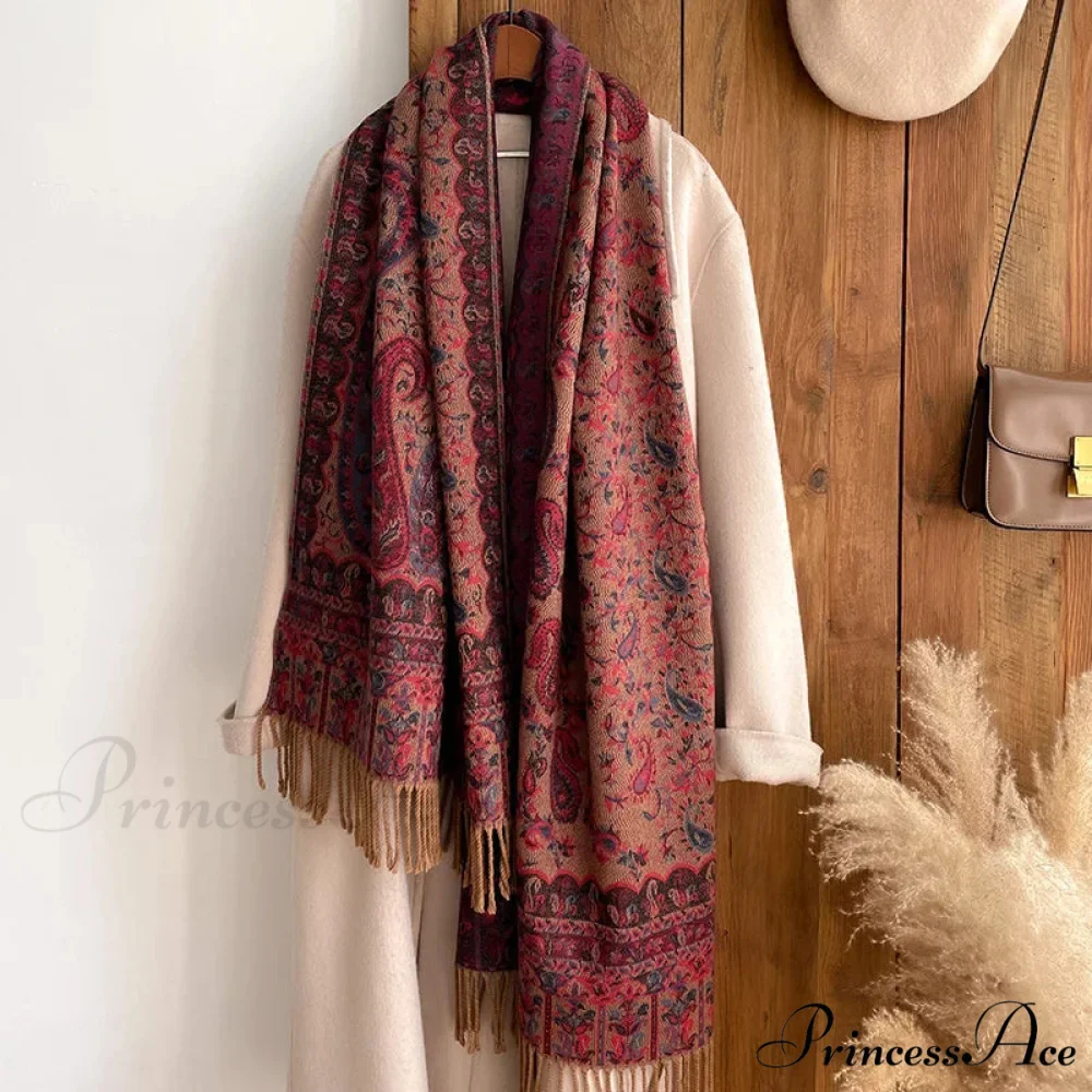 Fringe Cover Cashmere Pashmina Wrap - Image 3