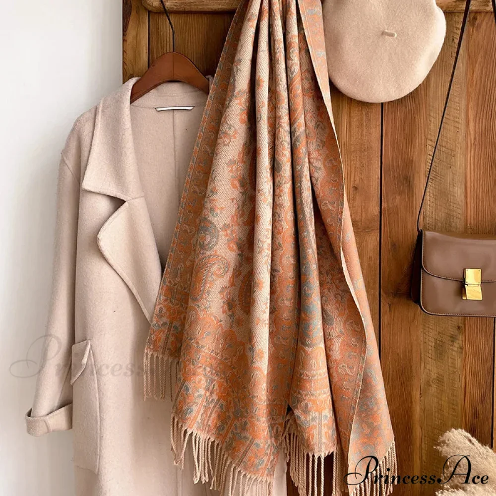 Fringe Cover Cashmere Pashmina Wrap - Image 4