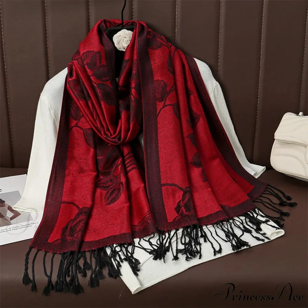 Fringe Cover Design Cashmere Wrap - Image 2