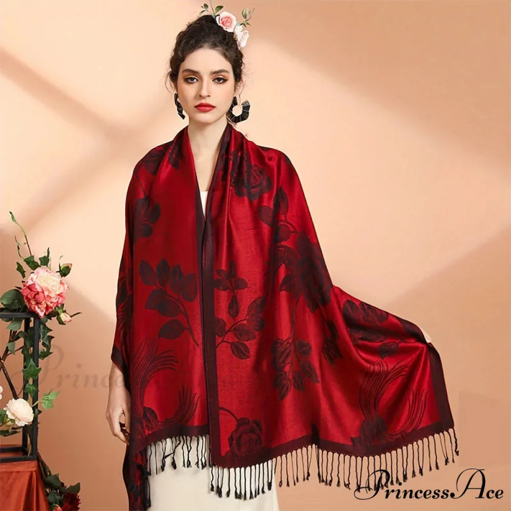 Fringe Cover Design Cashmere Wrap - Image 3