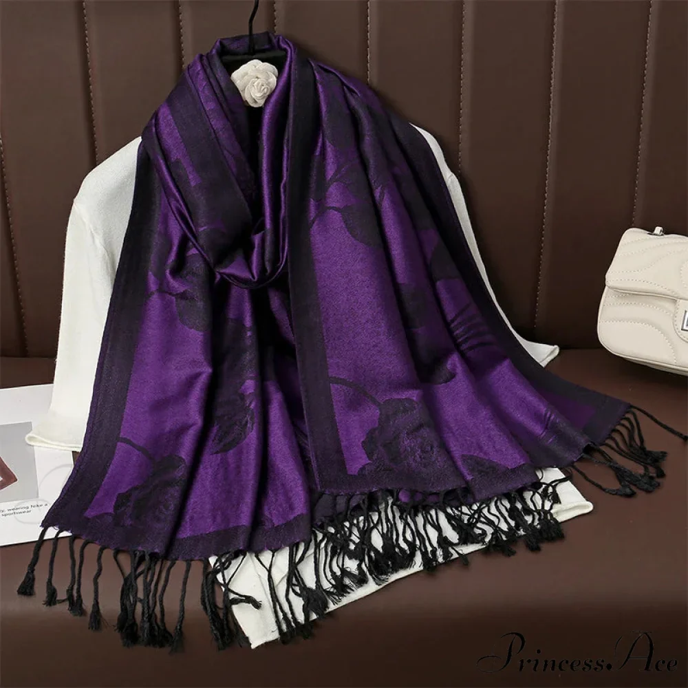 Fringe Cover Design Cashmere Wrap - Image 5
