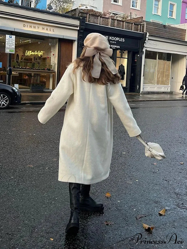 Fringe High-neck Asymmetrical Fasten Coat - Image 6