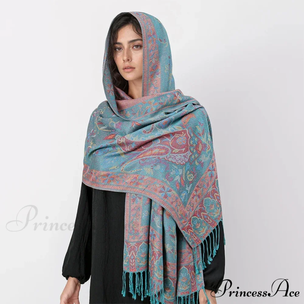 Fringe Winter Style Cashmere Scarf - Image 5
