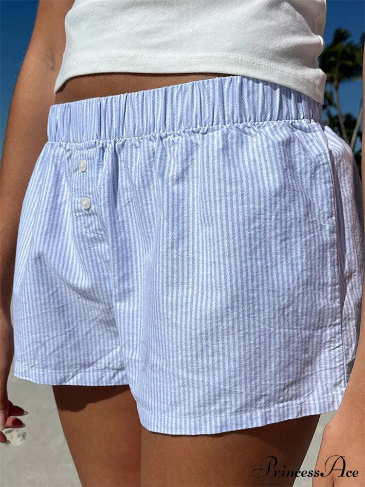 Front Button Checkered Lounge Short