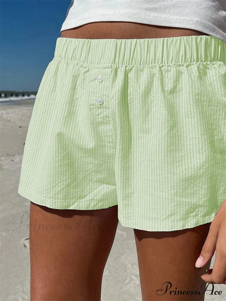 Front Button Checkered Lounge Short - Image 4