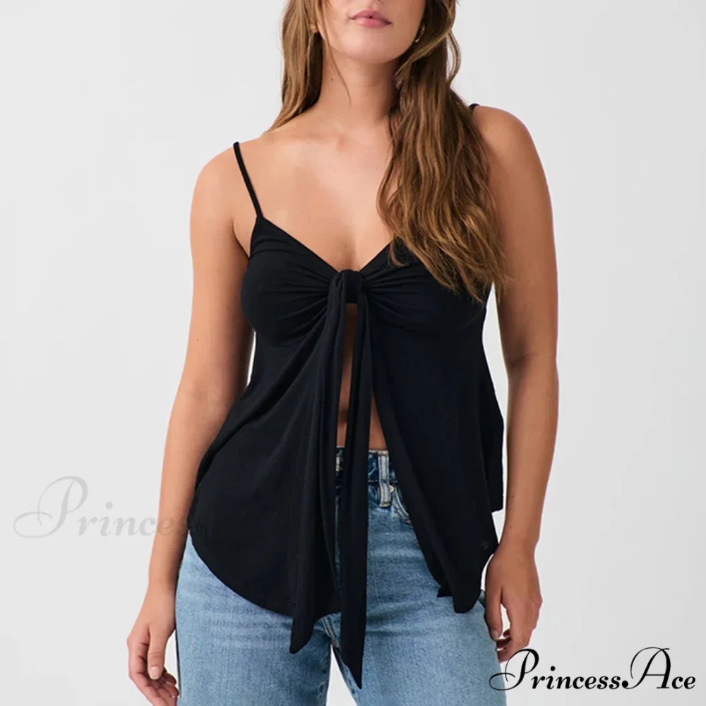 Front Division Bind Knot Crop Top - Image 2