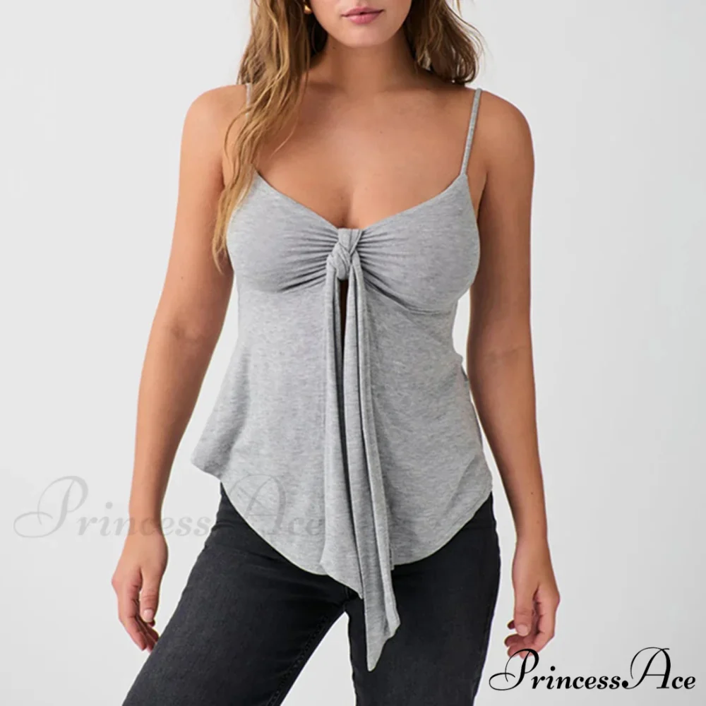Front Division Bind Knot Crop Top - Image 3