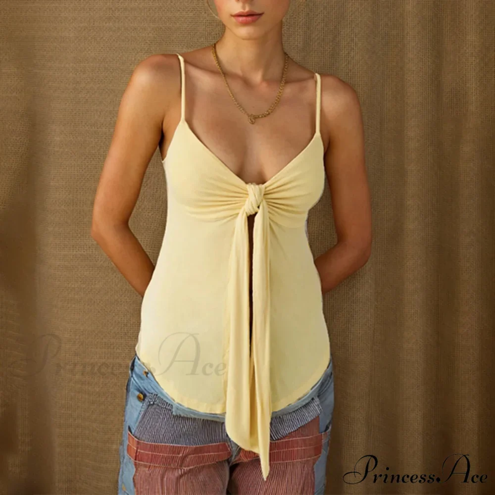 Front Division Bind Knot Crop Top - Image 5