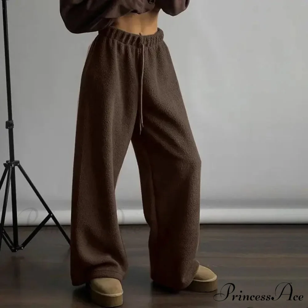Frosty Fleece Simple Retro Women Pants - Image 5