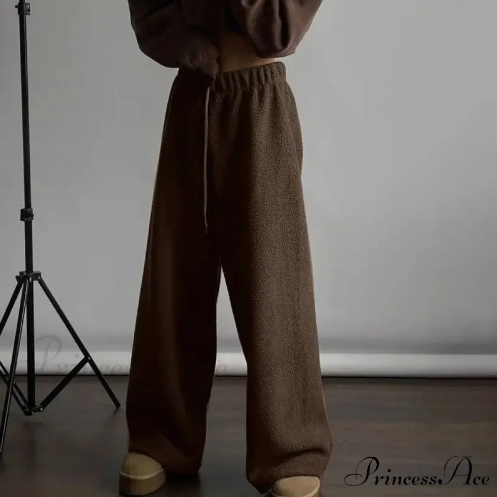 Frosty Fleece Simple Retro Women Pants - Image 6