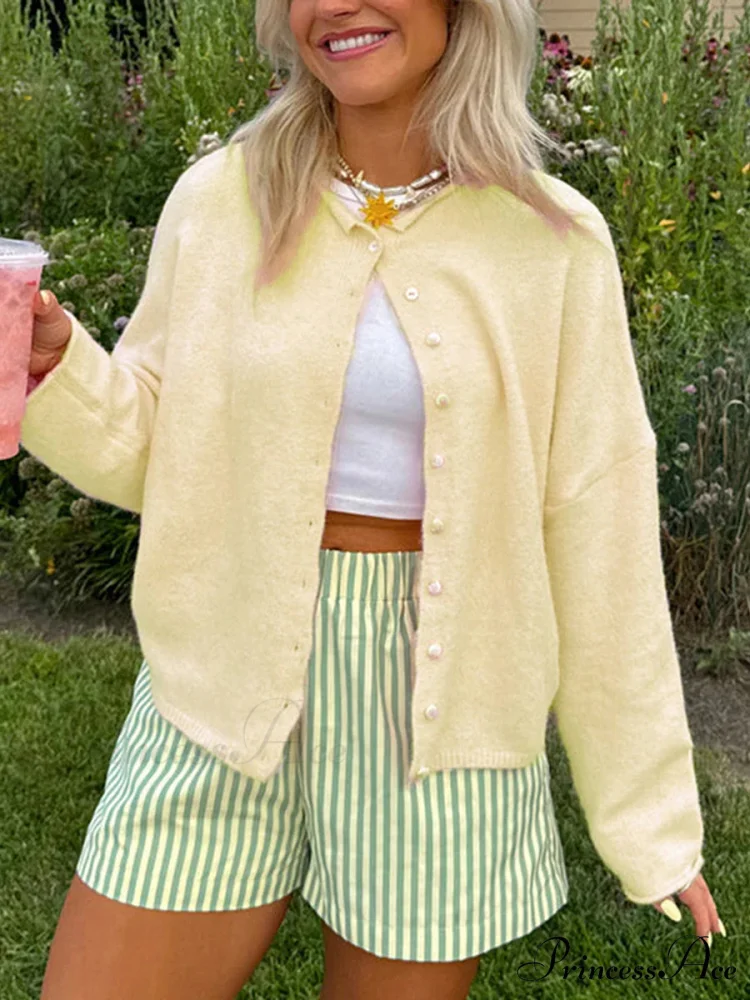 Furry Button-Front Extended Sleeve Knit Cardigan - Image 11