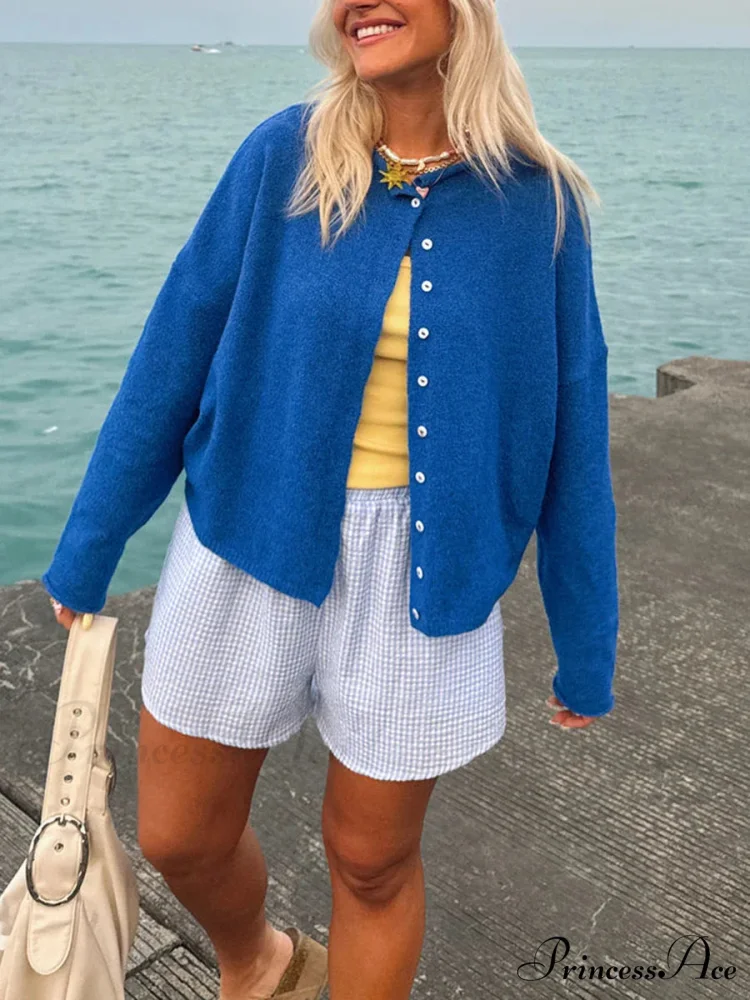 Furry Button-Front Extended Sleeve Knit Cardigan - Image 12
