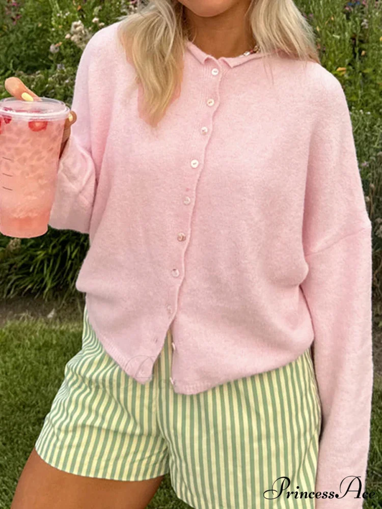 Furry Button-Front Extended Sleeve Knit Cardigan - Image 13