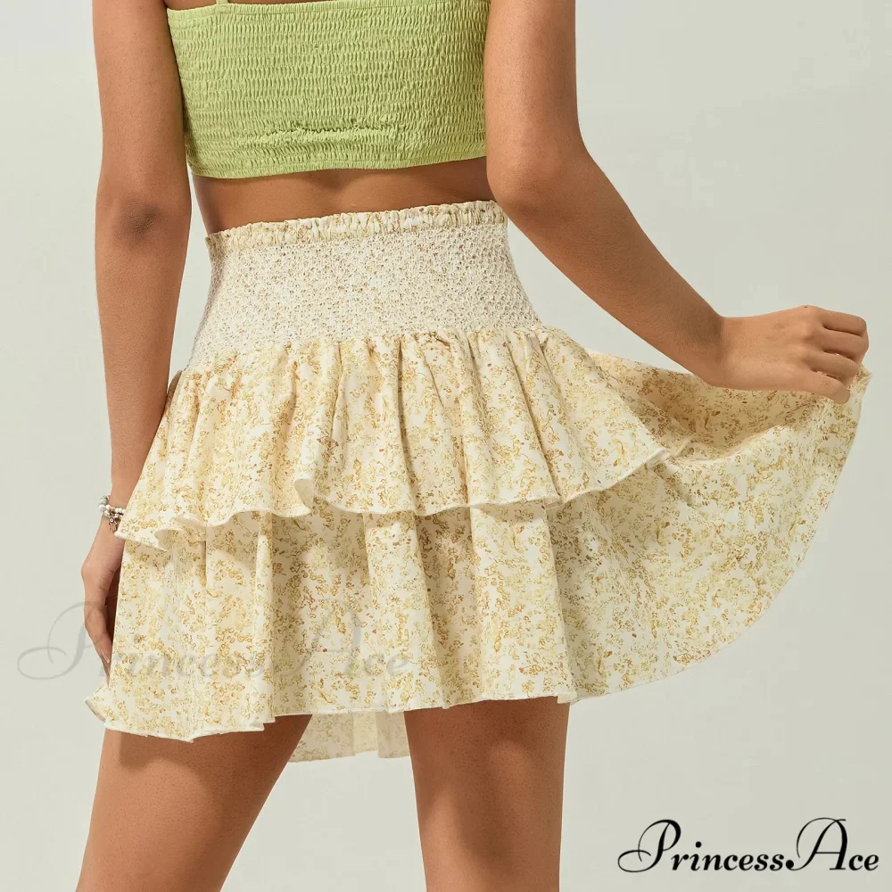Gathered Blossom Tiered Frill Skirt - Image 2
