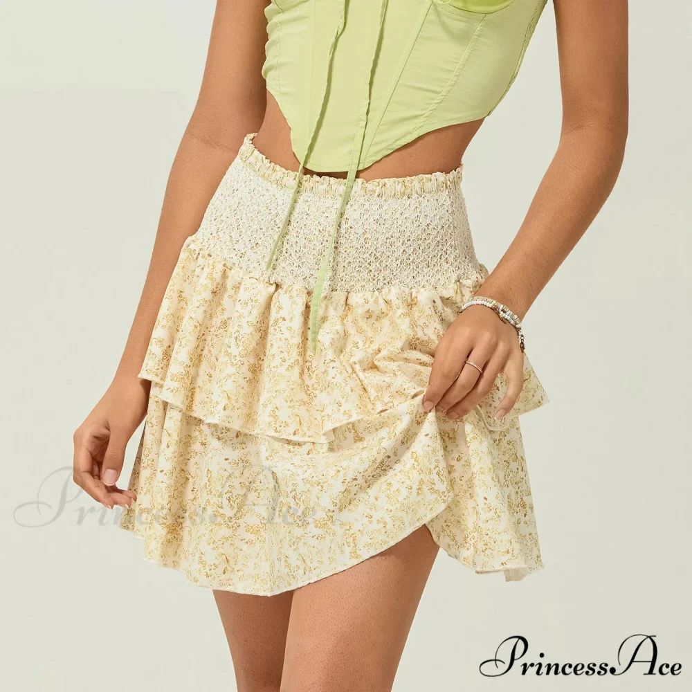 Gathered Blossom Tiered Frill Skirt - Image 3