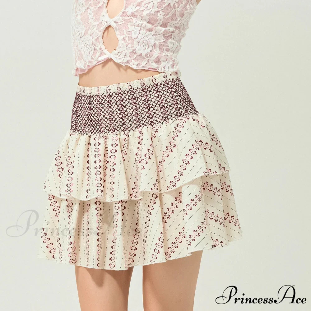 Gathered Blossom Tiered Frill Skirt - Image 5