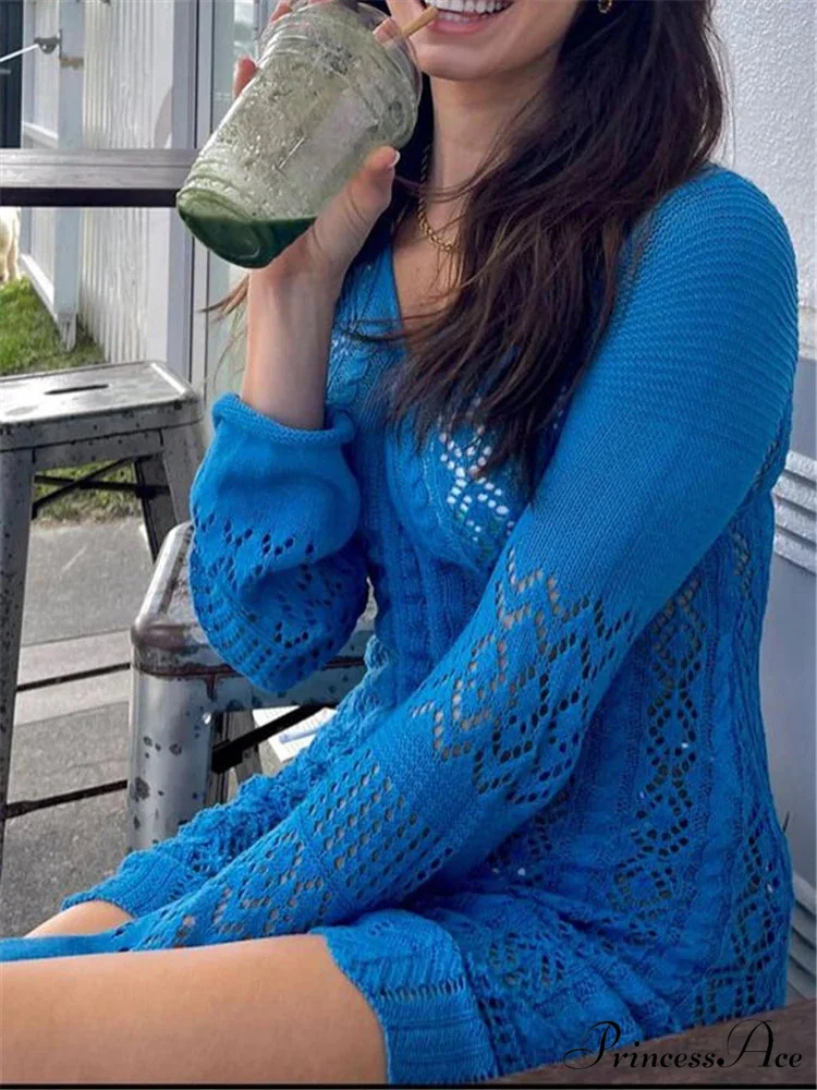 Gathered Cinched Knit Mini Dress - Image 5