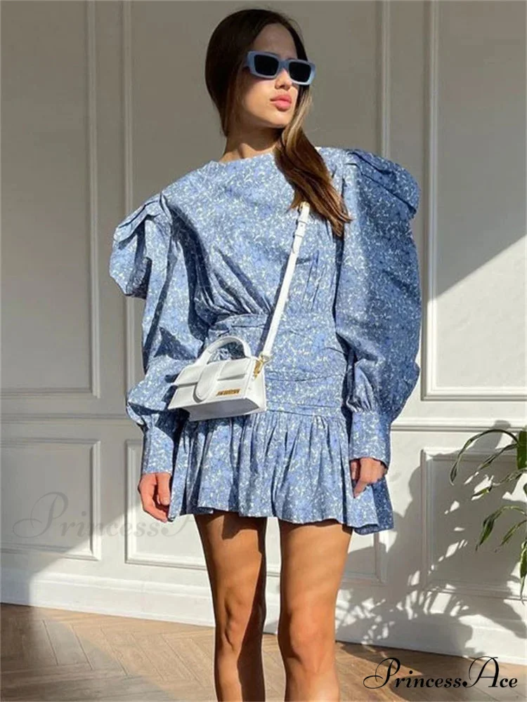 Gathered Extended Sleeve Short Dress - Image 2