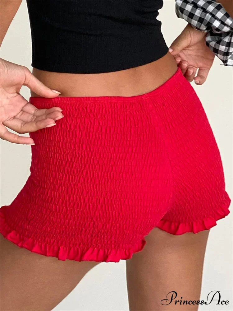 Gathered Frilled Stretchy Waist Short - Image 2
