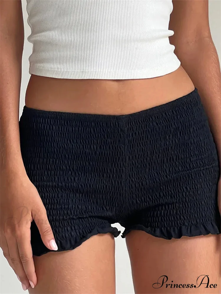 Gathered Frilled Stretchy Waist Short - Image 3