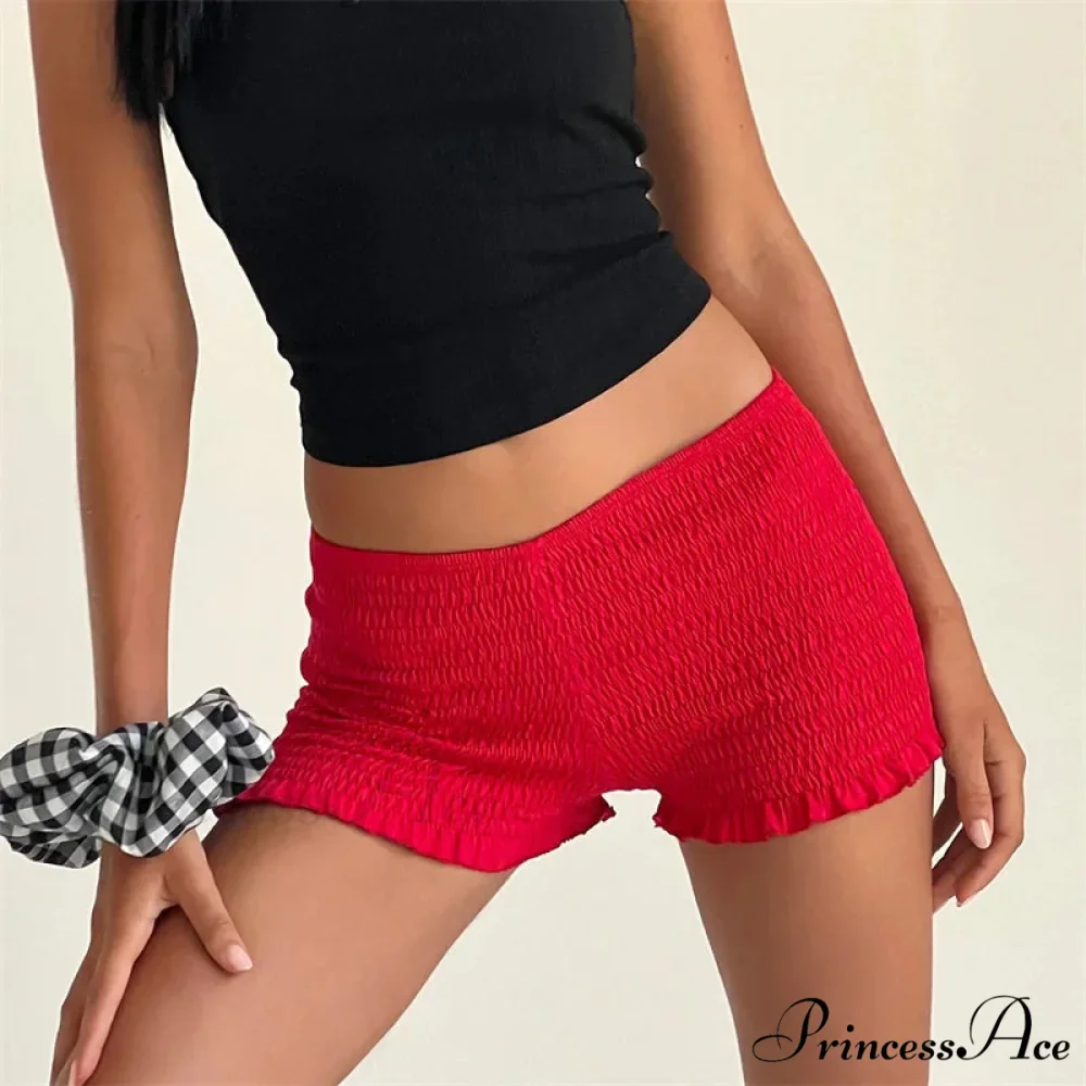 Gathered Frilled Stretchy Waist Short - Image 3
