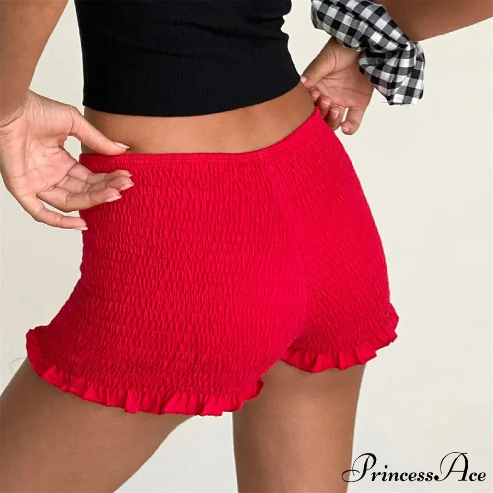 Gathered Frilled Stretchy Waist Short - Image 4