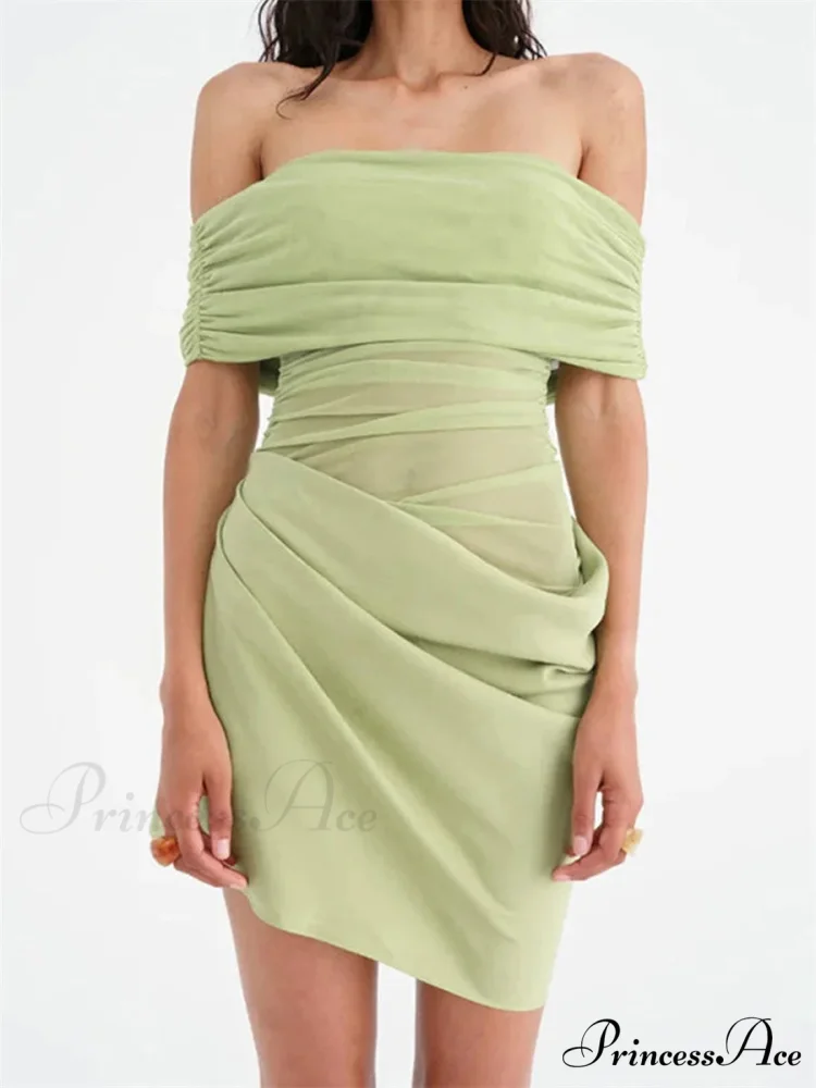 Gathered Net Celebration Mini Dress - Image 4