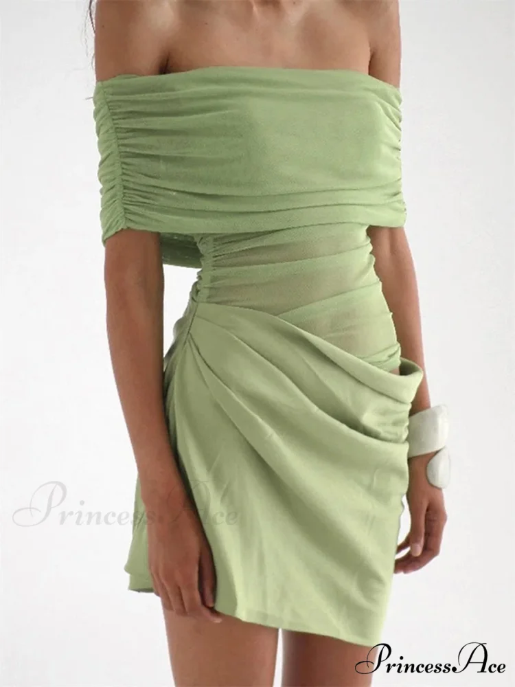 Gathered Net Celebration Mini Dress - Image 5
