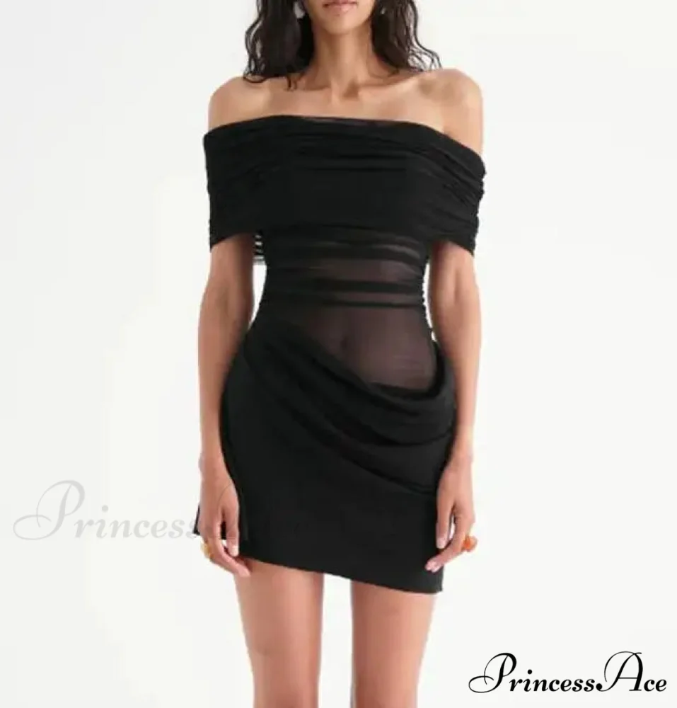 Gathered Net Celebration Mini Dress - Image 7