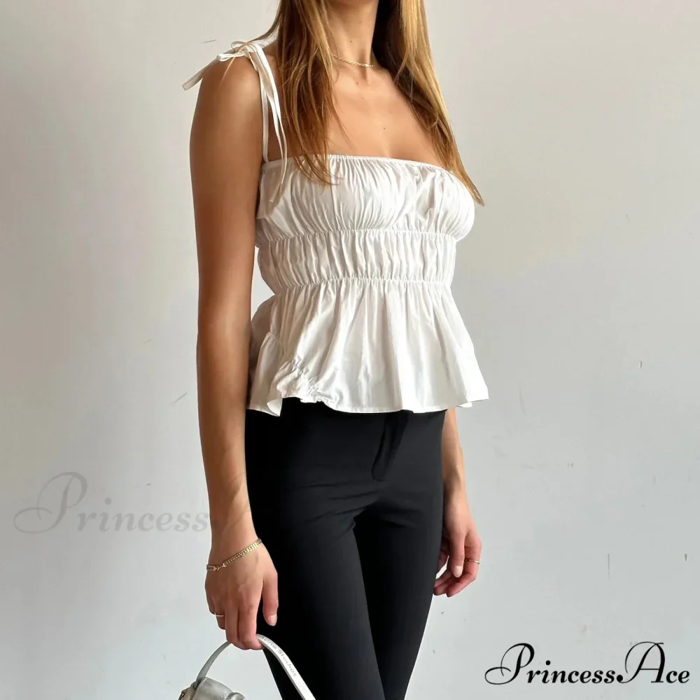 Gathered Open Rear Slim Crop Top - Image 2