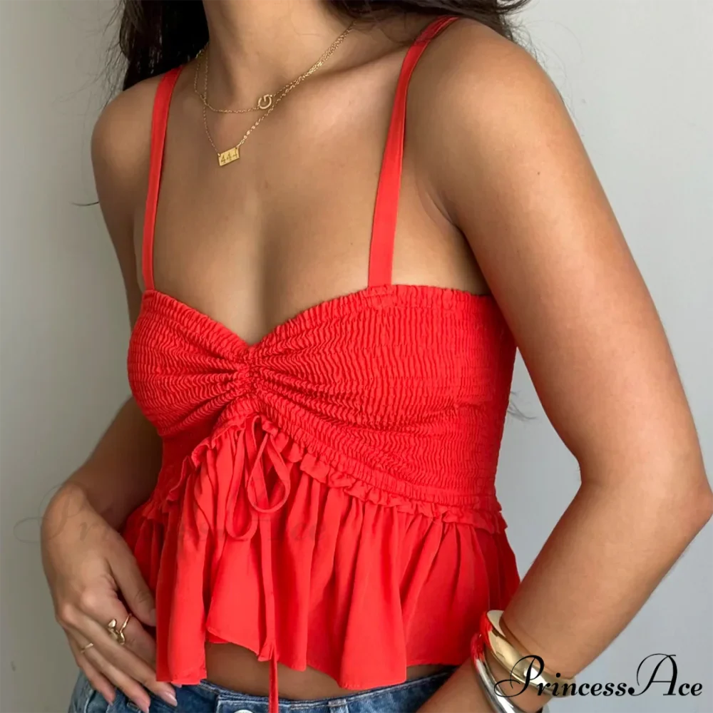 Gathered Sweetheart Crop Top - Image 3