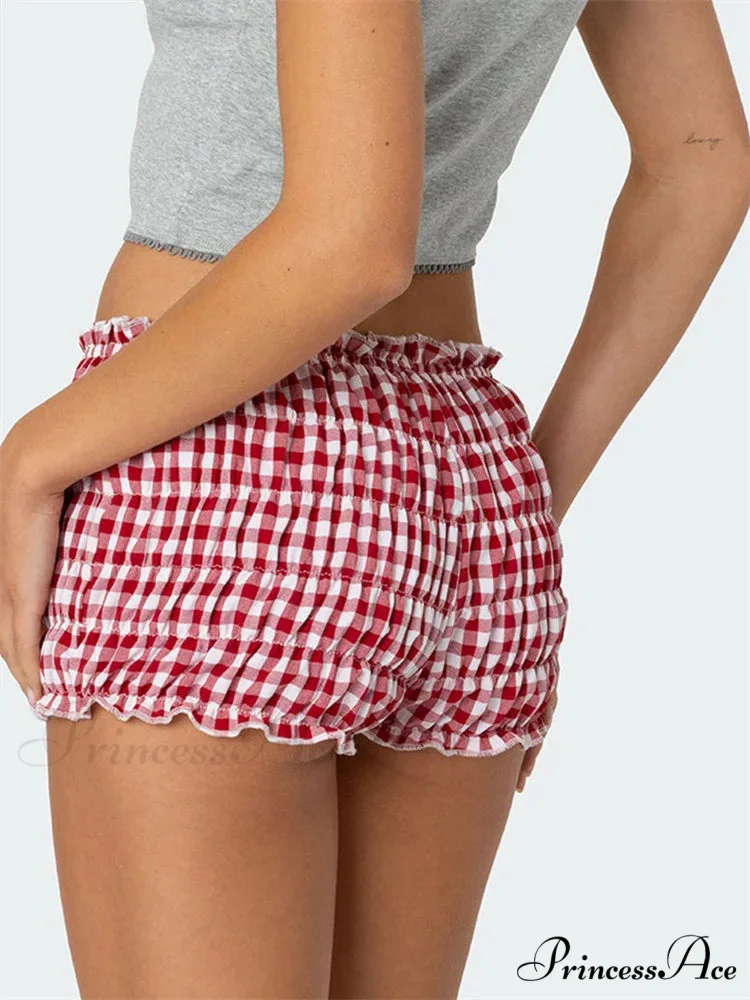 Gathered Tartan Tailored Short - Image 2