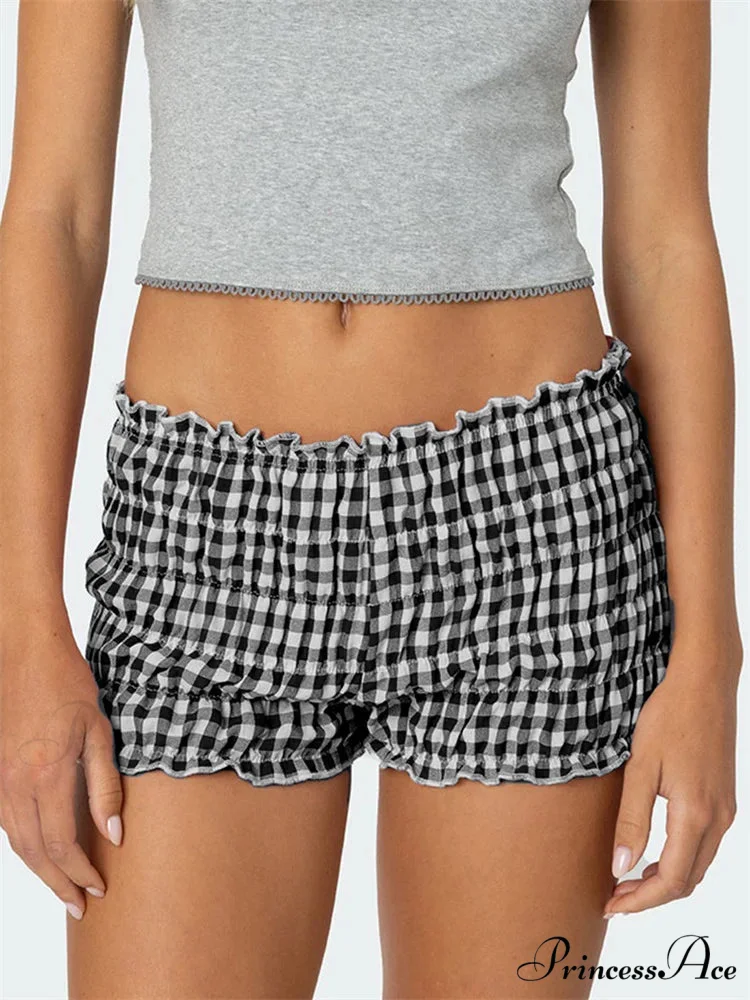 Gathered Tartan Tailored Short - Image 5
