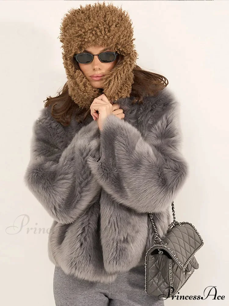 Gentle Puffy Collar Extended Sleeve Jacket - Image 4