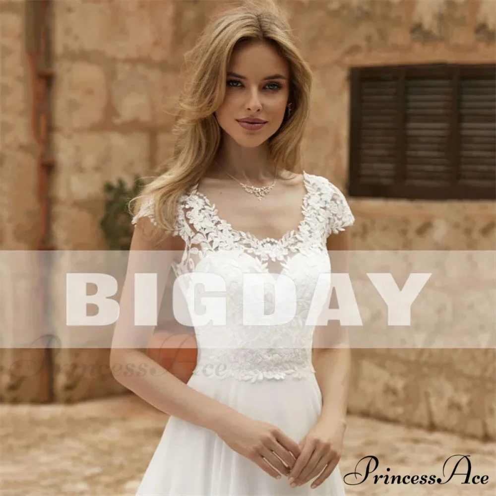 Graceful Lace Extended Train Bridal Wedding Gown - Image 3