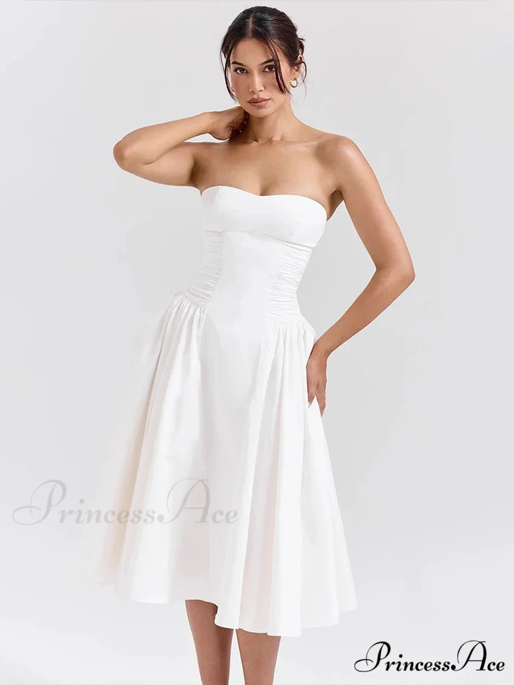 Graceful Midi Waist Wrap A-line Holiday Dress - Image 3