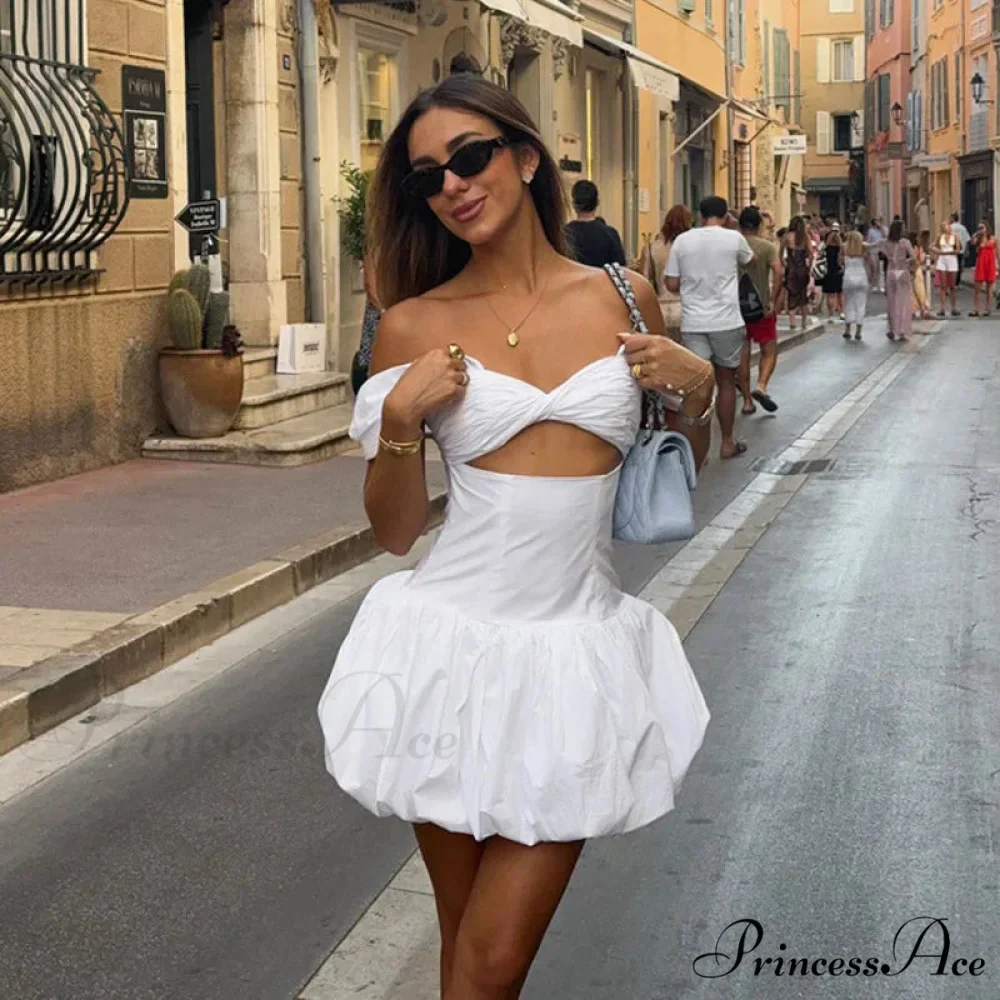 Graceful Off Shoulder A-line Holiday Dress - Image 3