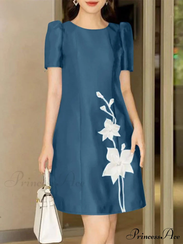 Graceful Silk A-line Floral Gown - Image 2