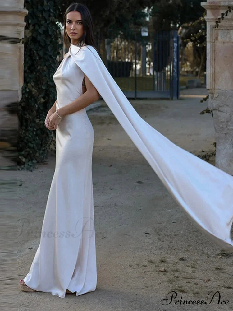 Graceful Silk Halter Holiday Gown - Image 3