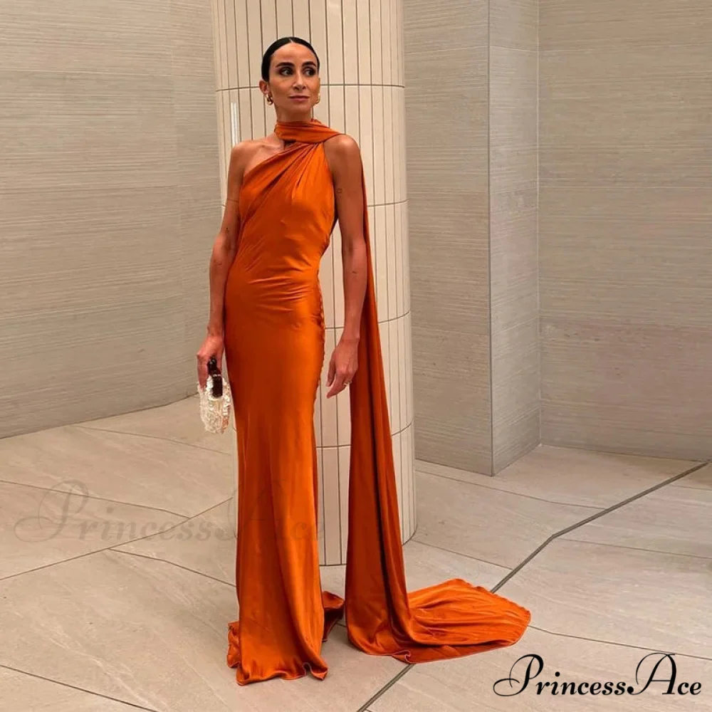 Graceful Silk Halter Holiday Gown - Image 9